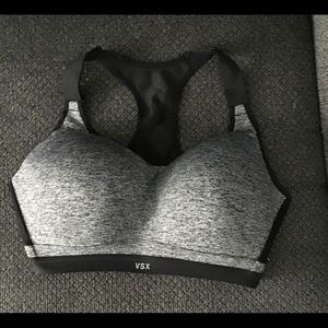 Victoria Secret grey/black sports racer back bra
